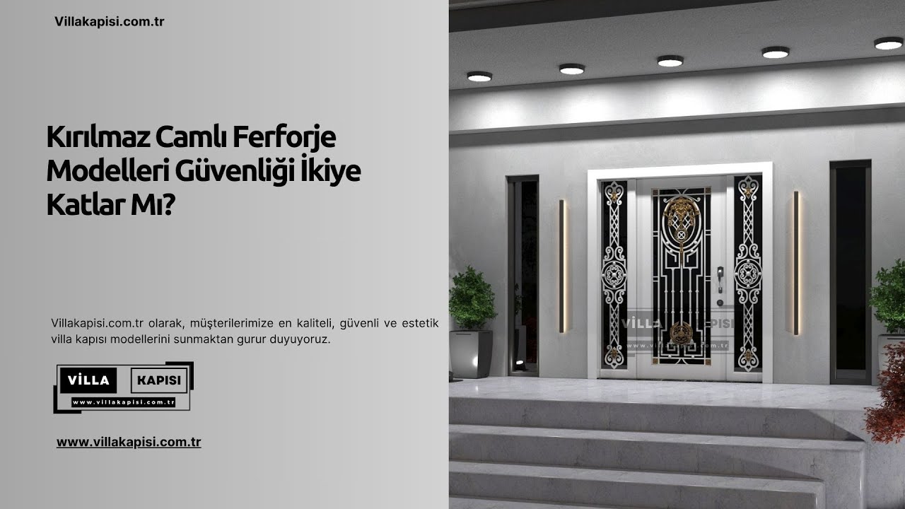Kırılmaz Camlı Ferforje Modelleri Güvenliği İkiye Katlar Mı? #villakapisi #celikkapi #interiordesign