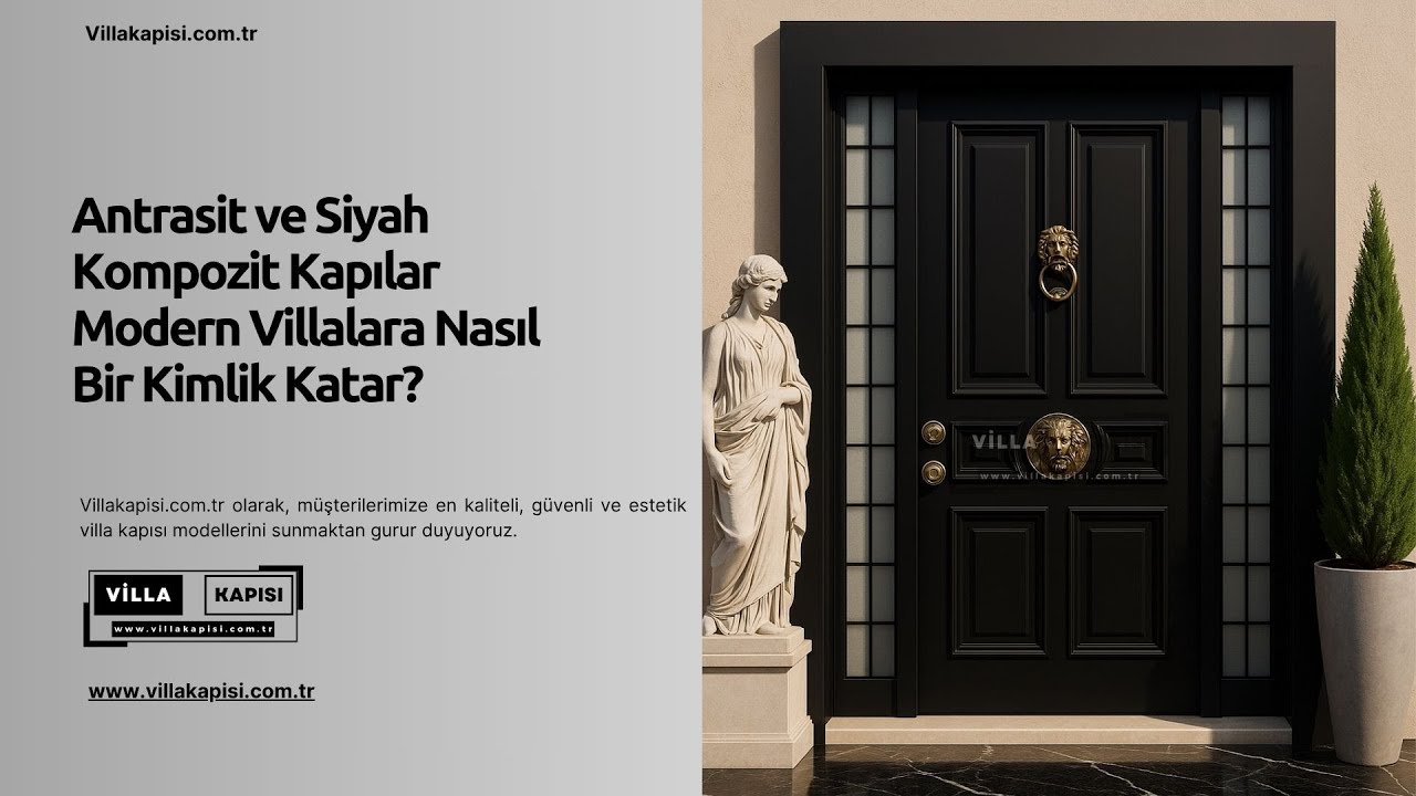 Antrasit ve Siyah Kompozit Kapılar Modern Villalara Nasıl Bir Kimlik Katar? #villakapisi #celikkapi