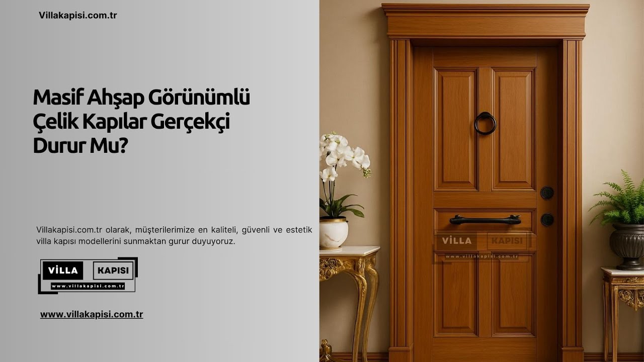 Masif Ahşap Görünümlü Çelik Kapılar Gerçekçi Durur Mu? #villakapisi #celikkapi #interiordesign