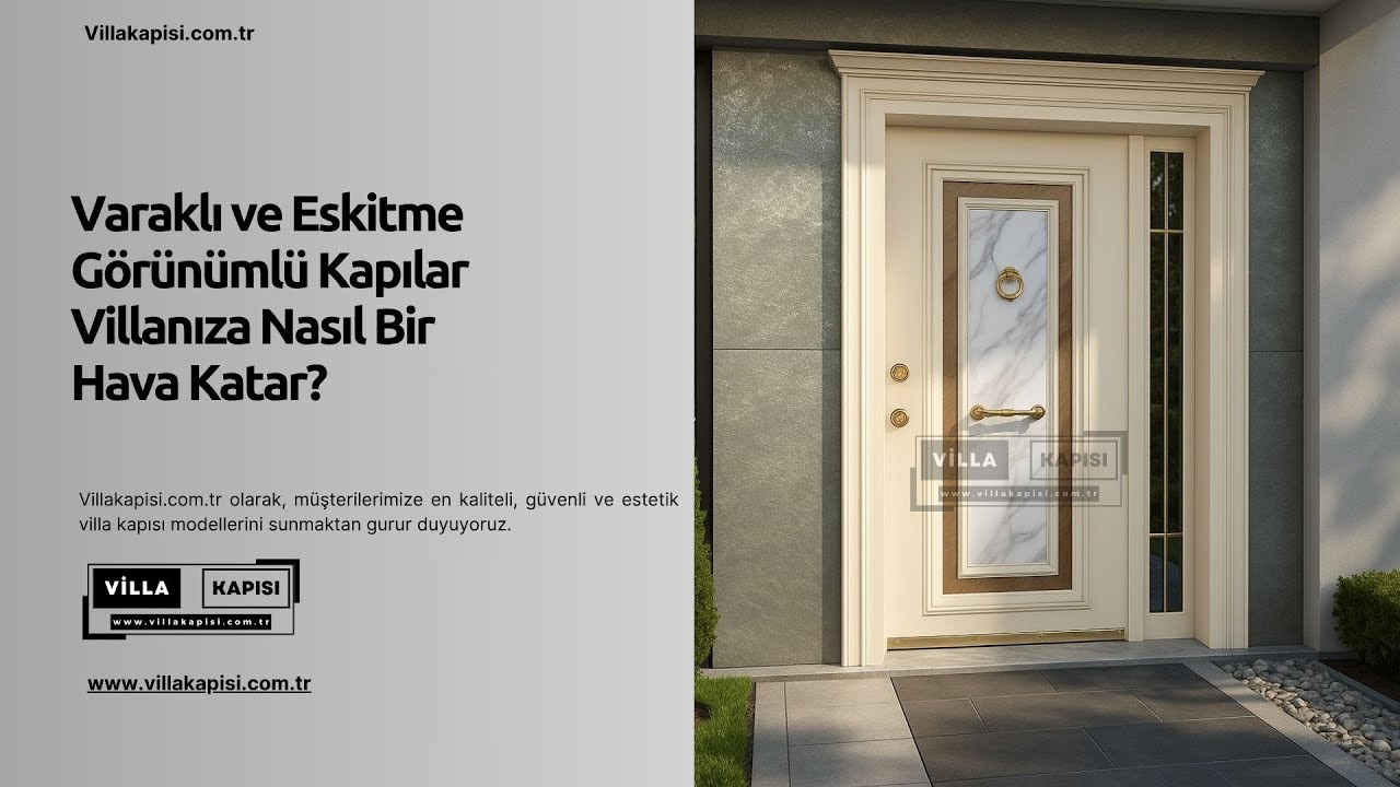 Varaklı ve Eskitme Görünümlü Kapılar Villanıza Nasıl Bir Hava Katar? #villakapisi #celikkapi #decor