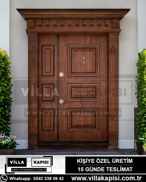 Klasik-Islemeli-Dogal-Ahsap-Celik-Villa-Kapisi