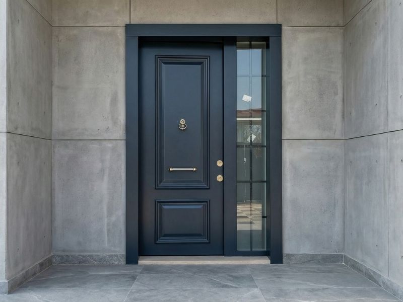 Klasik Villa Kapısı — Iroko, Merunti Ve Ceviz Doğal Ahşap Kaplama