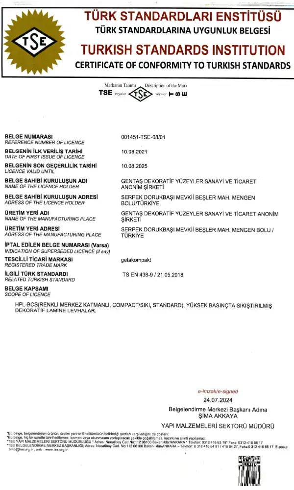 Tse Üretim Belgesi — Ts 11800 Çelik Kapi Ve Villa Kapısı Üretim Sertifikasi