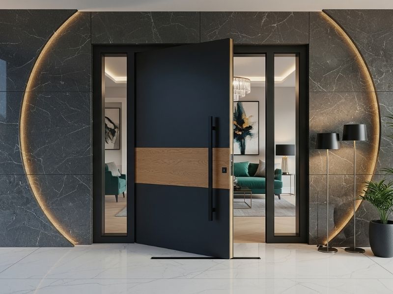 Pivot Kapı — Zemin Ve Tavan Menteşeli, 300 Cm Yüksekliğe Kadar Modern Villa Giriş Kapısı