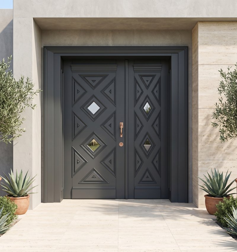 Anthony Jr Klasik Ahşap Villa Kapısı | Villa Kapısı Çelik... 3 Ant 2026 Antrasit Ral 7016 1