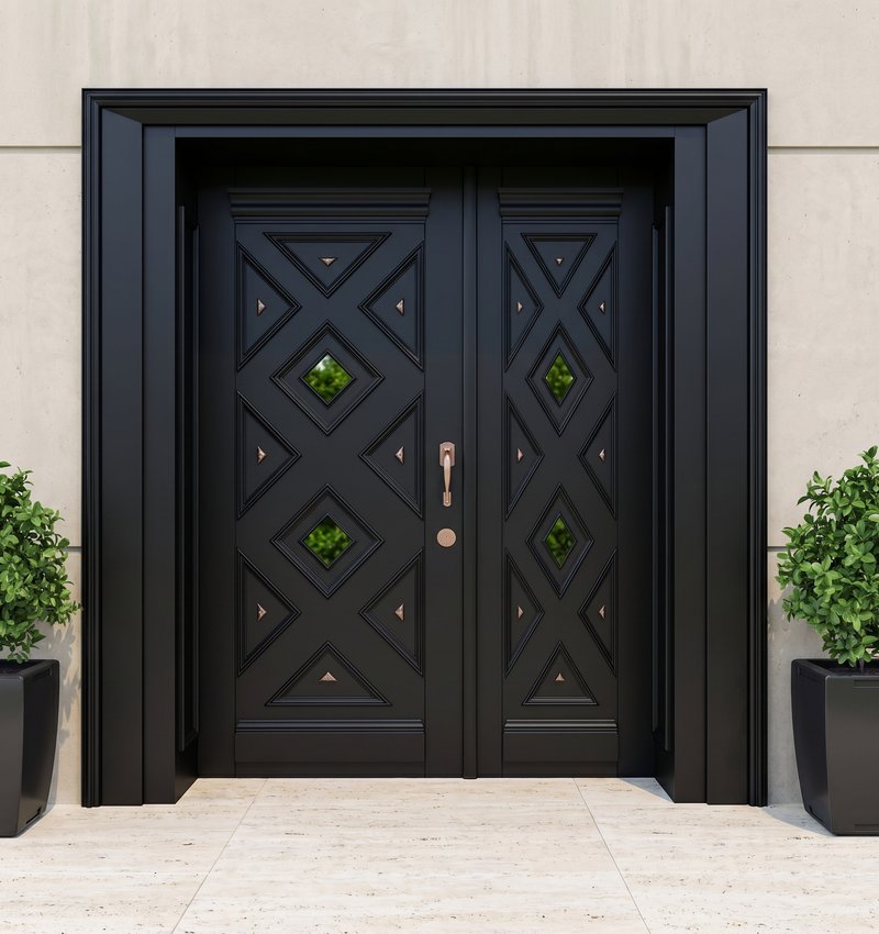 Anthony Jr Klasik Ahşap Villa Kapısı | Villa Kapısı Çelik... 5 Ant 2026 Siyah 1