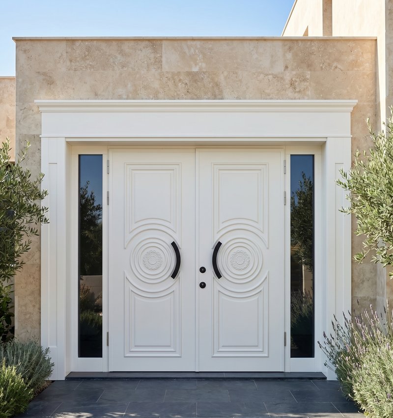 Btl Klasik Villa Kapısı | Villa Kapısı Çelik Kapı 2 Btl 2026 Kirik Beyaz 1