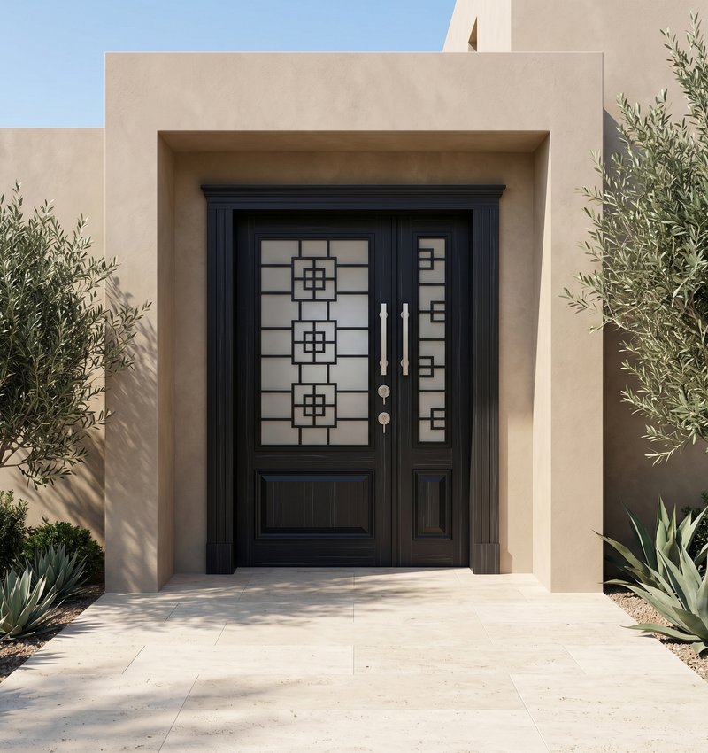 Quartz Klasik Ahşap Villa Kapısı | Villa Kapısı Çelik Kapı 6 Quyartz 2026 Abanoz 1