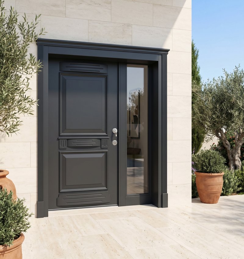 Tebriz Klasik Villa Kapısı | Villa Kapısı Çelik Kapı 2 Tbrz 2026 Antrasit Ral 7016 1