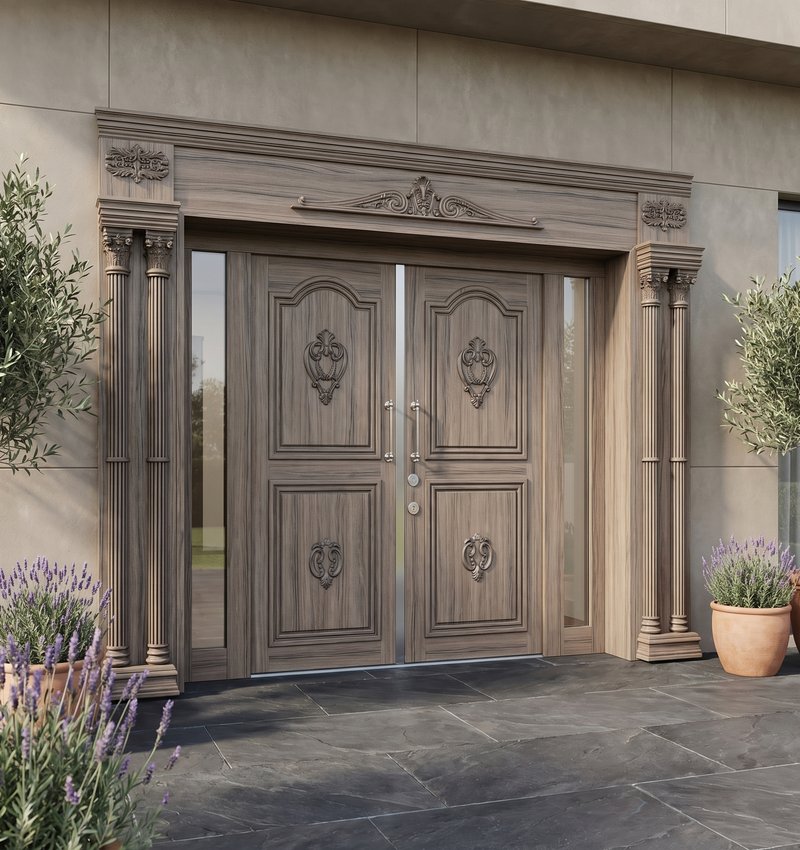 Urfa Klasik Ahşap Villa Kapısı | Villa Kapısı Çelik Kapı 5 Urf 2026 Ahsap 4584 1